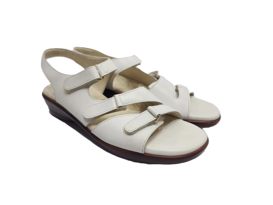 Sandalias SAS Tabby con cordones zapatos de cuero blanco para mujer talla 9,5 Foto 4 de 4