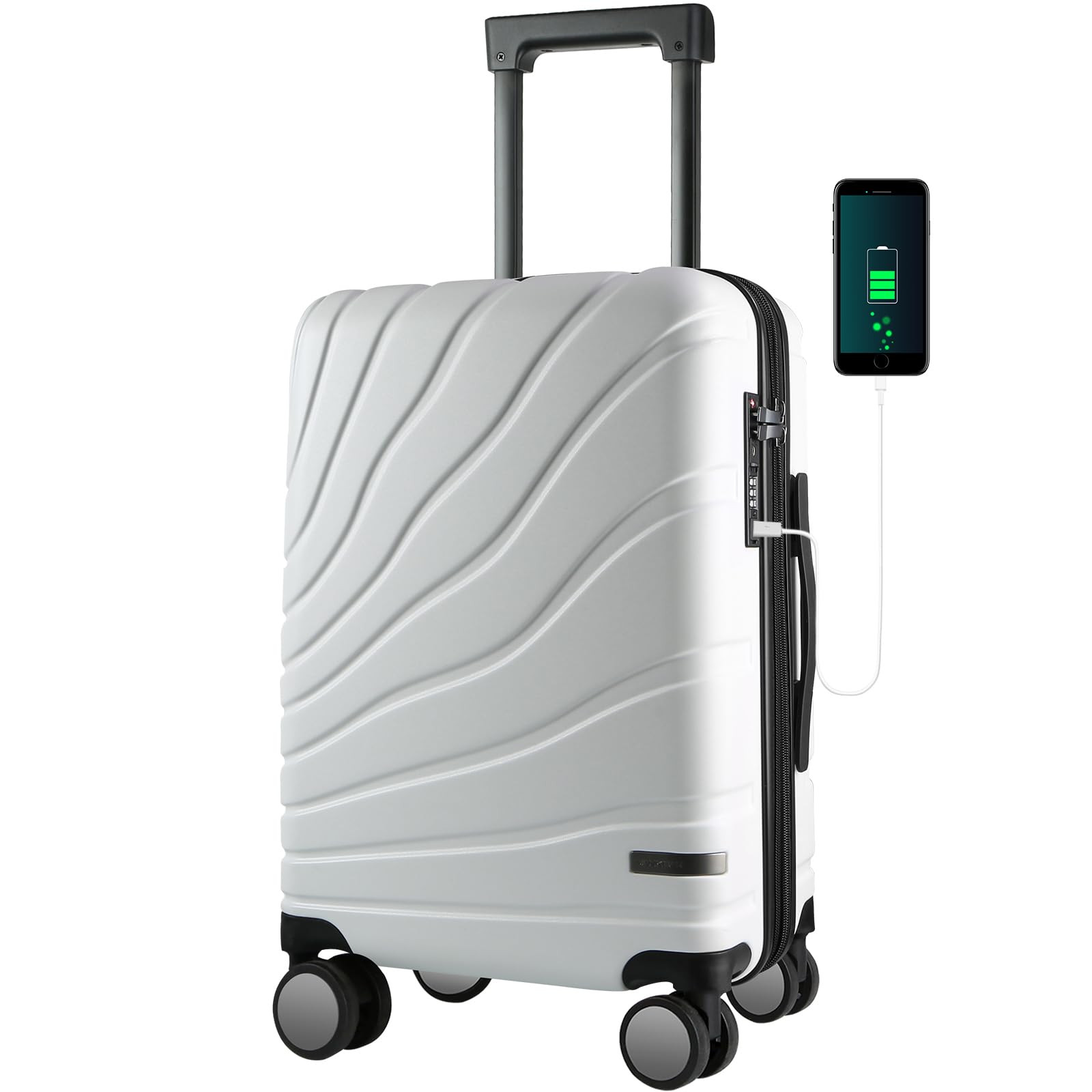Carry On Luggage with Spinner Wheels & TSA Lock, Expandable Fashionable Hard ...-image