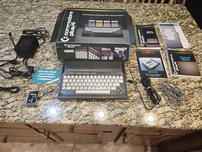 Vintage Commodore Plus 4 Computer w/ Box And Accessories Untested  But Very Nice