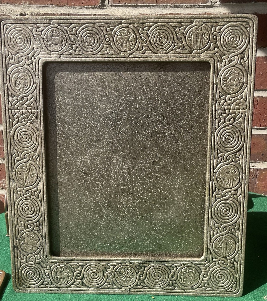 antique Tiffany Studios huge picture frame, Zodiac #920, c
