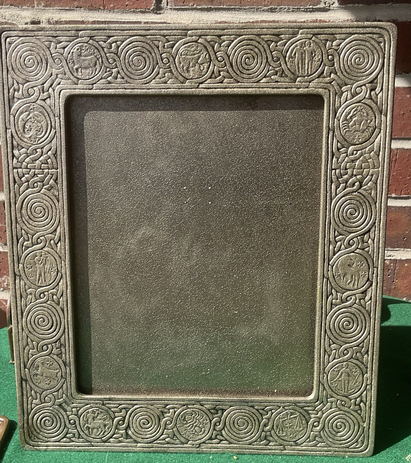 antique Tiffany Studios huge picture frame, Zodiac #920, c