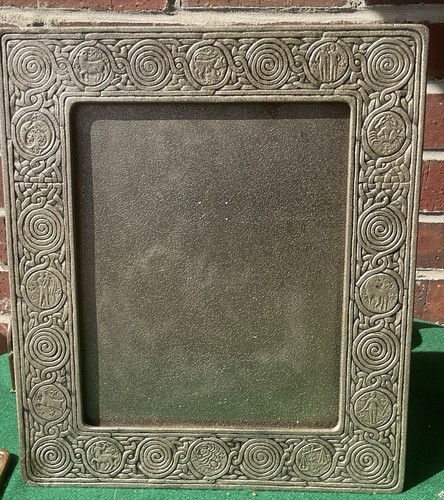 antique Tiffany Studios huge picture frame, Zodiac #920, c. 1910, silver plated - Picture 2 of 13
