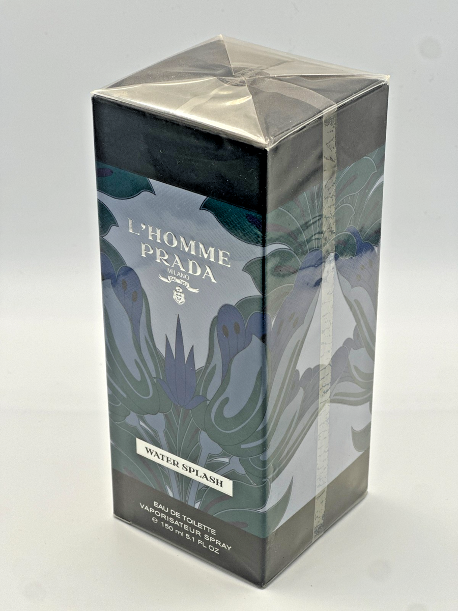 Prada L'Homme Water Splash 150ml 5.1oz EDT NEW SEALED Discontinued