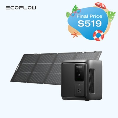 EcoFlow DELTA 3 1000 Air 500W 960Wh Portable Power Station with 220W Solar Panel
