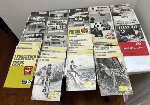 1970s and 1960s Boy Scouts Of America BSA Merit Badge Series Books Lot of 47
