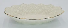 LENOX Oval Serving Bowl Jacquard Pattern Cream with Gold Detail