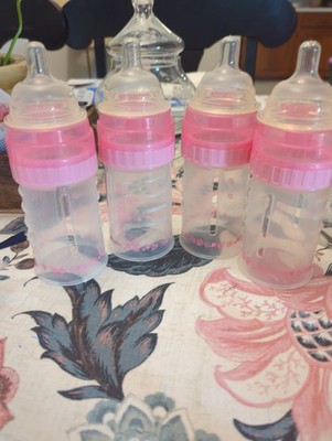4X Vintage 90s Playtex Plastic 4oz Drop-In Nurser Baby Bottles Lids  