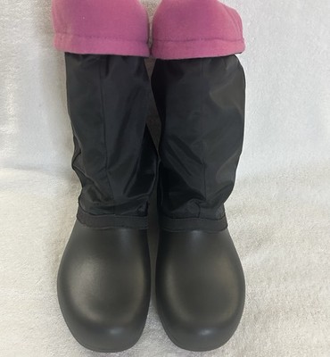 Crocs Claire Winter Puff Snow Boot Allcast Nadia Duet Black / Pink Size 10
