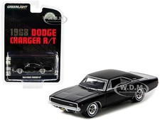 1968 DODGE CHARGER R/T BLACK 1/64 DIECAST MODEL CAR BY GREENLIGHT 44724