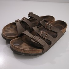 Birkenstock Leather 3 Strap Slip On Brown Sandals Florida Style 40 Minimalist