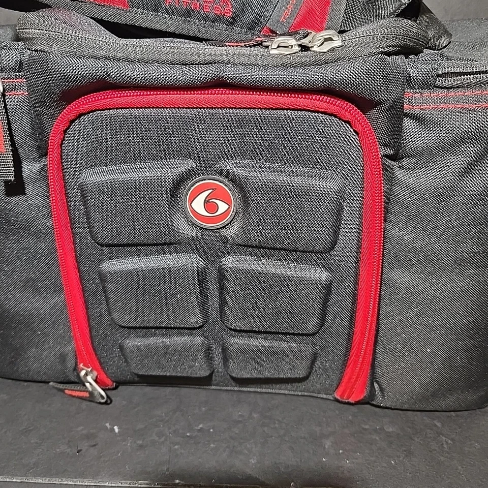 Paquete de 6 bolsas de fitness paquete de seis innovadoras de viaje bolsa de gimnasio para preparación de comidas negra roja  Foto 3 de 4