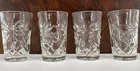 ANCHOR HOCKING OATMEAL EAPG PRESCUT JUICE GLASSES CLEAR VINTAGE SET 4 EUC