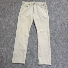 Levi's 501 Men  s Size 32 x 30 Light Grey Button Fly Straight Denim Jeans Used
