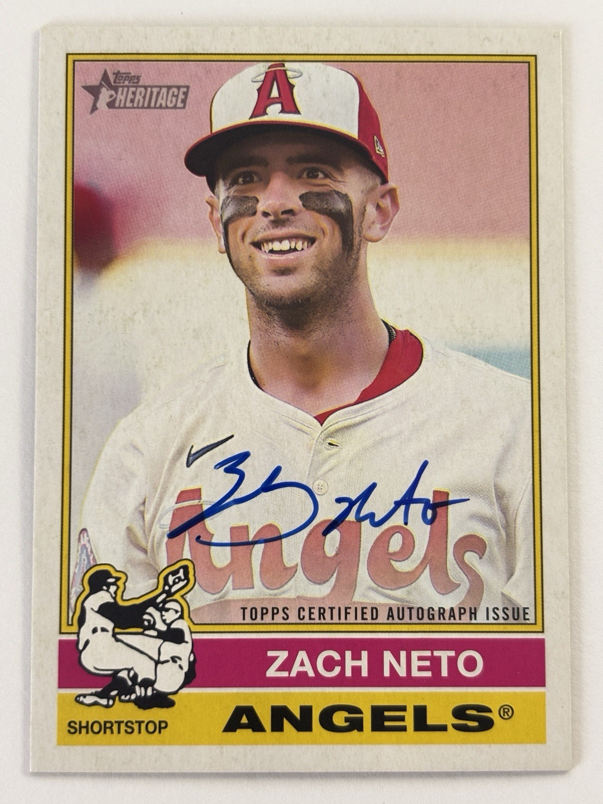 2025 Topps Heritage High Number Zach Neto #ROA-ZN Real One Auto Angels
