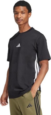 Adidas Herren Essential Three Stripes Single Jersey TEE, schwarz/weiß, S (SMALL)