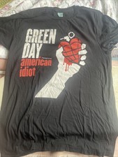 Green Day American Idiot Black Tshirt With Graphics Size L All Cotton USA Made