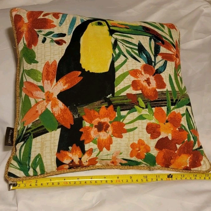 Allen + Roth Tropical Tucan Throw Pillow with Jute Trim - Image 3 of 3