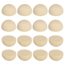 10mm Half Wood Beads 50 Pack Unfinished Natural Wooden Beads Split Wood Balls