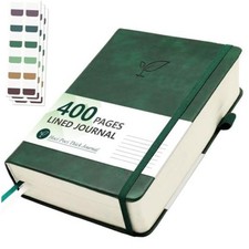 Lined Journal Notebook, 400 Pages Thick Journal for Writing Hardcover A5 Green