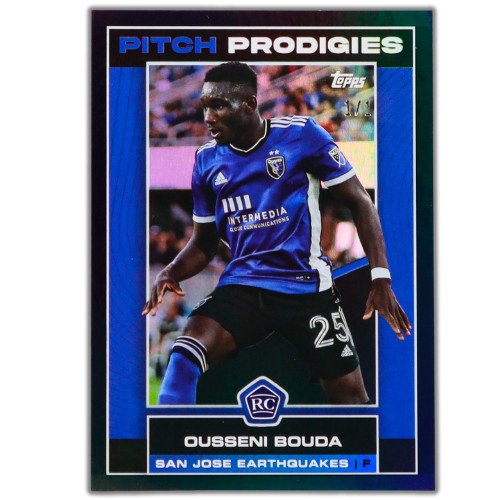 Ousseni Bouda 2023 Topps MLS Pitch Prodigies RC #142 Black Foil 1/1 San Jose
