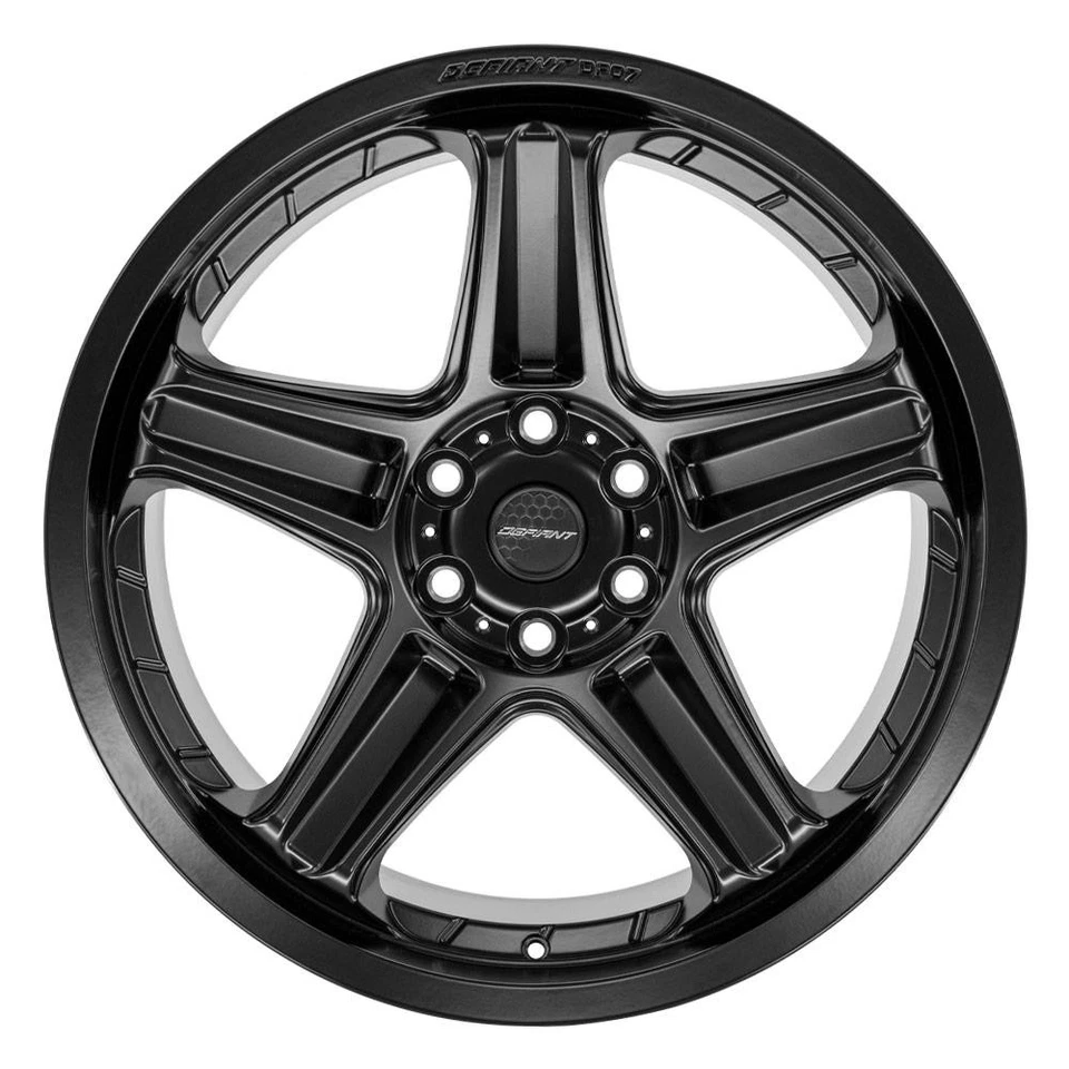 Set DF07 22x10 Black Defiant Wheels & 33x12.50R22 R/T Tires, TPMS 6X139.7 -12ET - Image 2 of 4