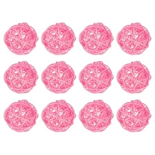 12 Pcs Wicker Rattan Balls 2In for Vase Fillers Party Decorative Pink