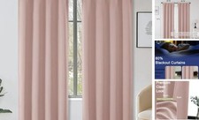 Sally Pink Blackout Curtains for Bedroom 72 Inch 40"W x 72"L Pack of 2 Blush