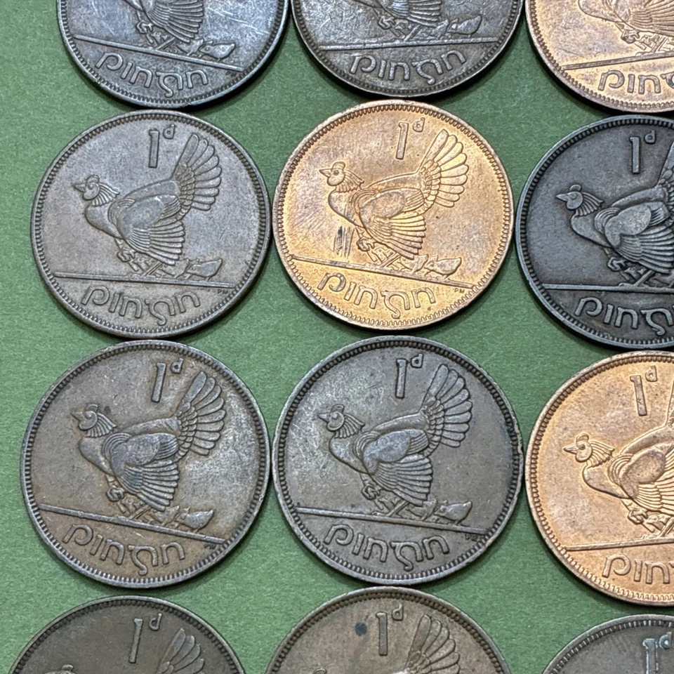 Nice Lot of 22 Ireland Old Large One Penny 1928 - 1968 - Image 3 of 4
