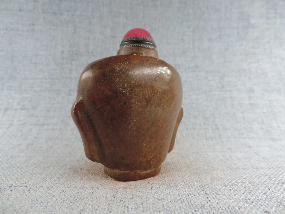 Hand-carved Vintage Chinese Jade Snuff Bottle - Image 3 of 4