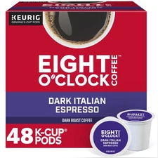 Eight O Clock, Dark Italian Roast,  K-Cup Pods, Dark Roast Coffee, 48 Count