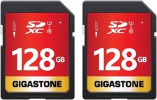 GIGASTONE 128GB SD Card 2-Pack, Full- Sized SD card 32mm  24mm 