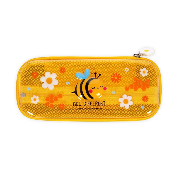 Legami - Wonderwow Bee Theme Pencil Case, 2 Compartments And Inner Pen Holder, I-image