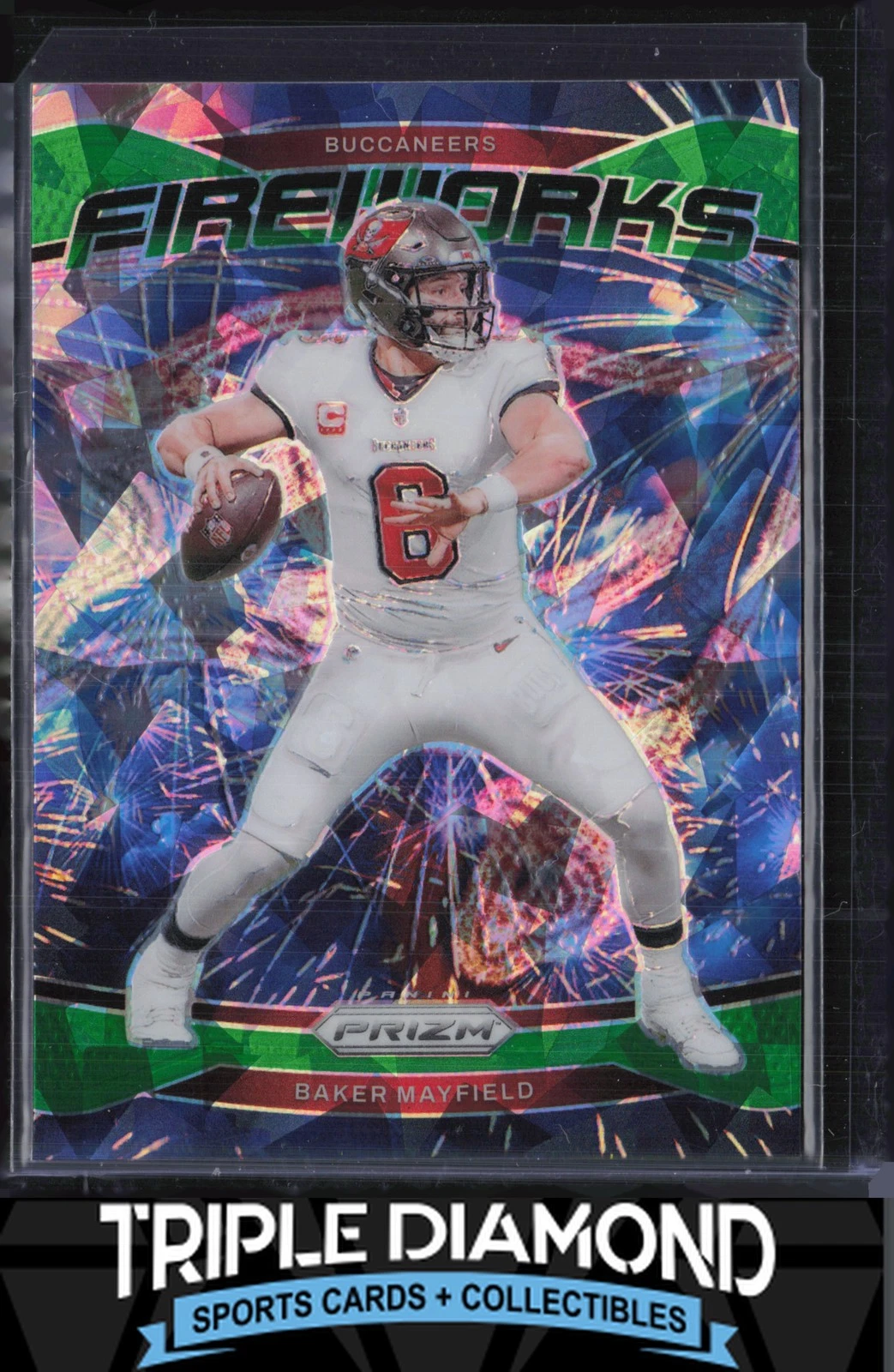 2024 Panini Prizm Baker Mayfield Fireworks Green Ice Prizm Buccaneers U978