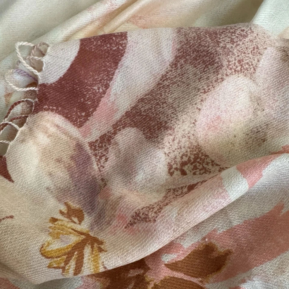 Bufanda envolvente floral de lana y cachemir Nordstrom 74,5x28 nueva con etiquetas Foto 4 de 4