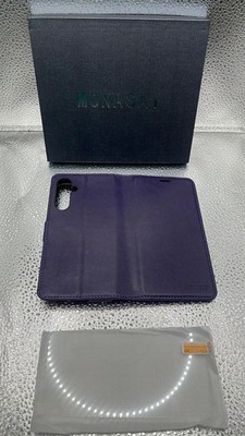 MONASAY Wallet Case für Samsung Galaxy S23 Ultra mit Displayschutzfolie