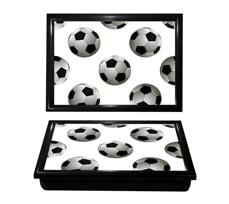 Football Lap Tray Serving Soft Padded Cushioned Bean Bag Dinner Breakfast Laptop