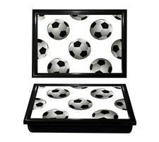 Football Lap Tray Serving Soft Padded Cushioned Bean Bag Dinner Breakfast Laptop