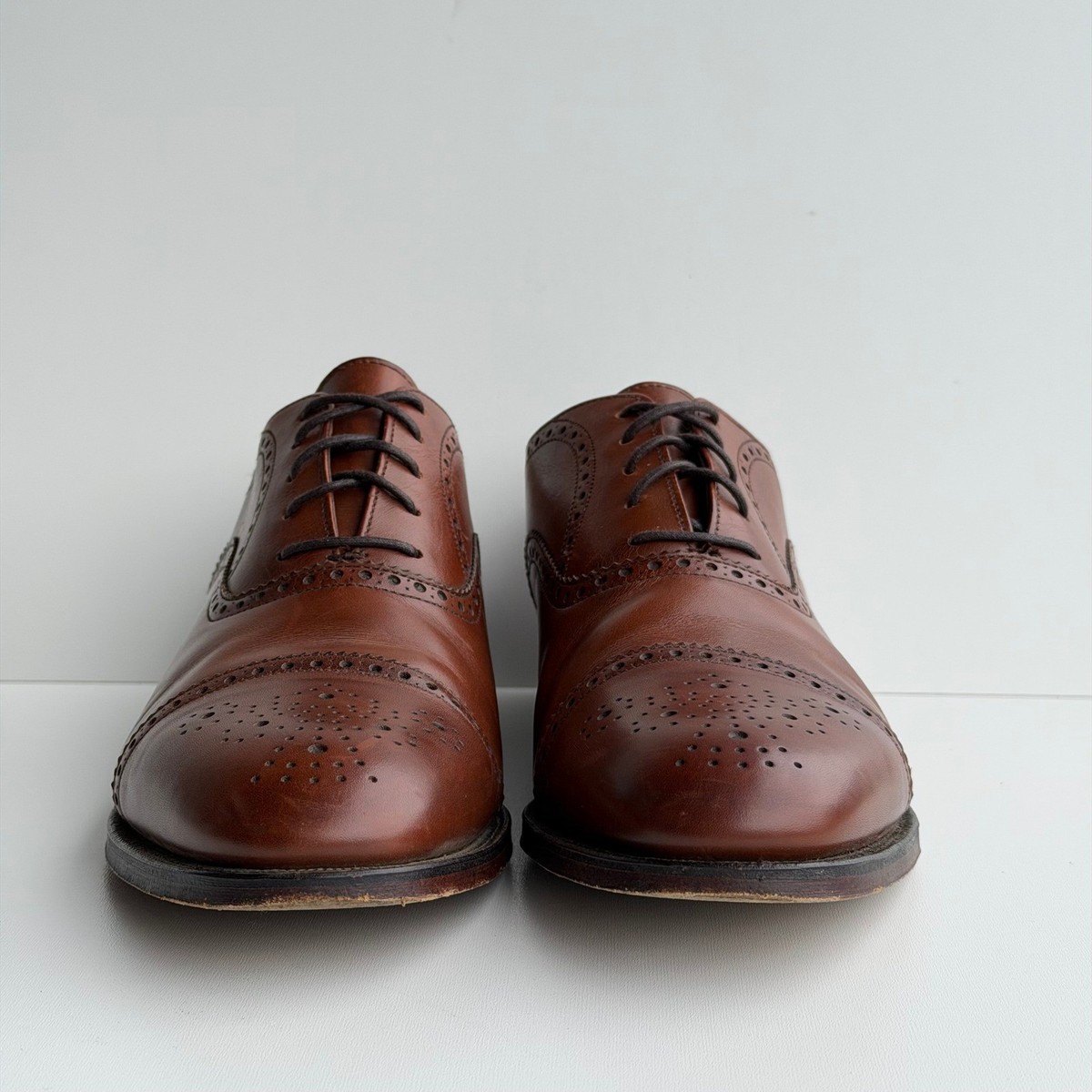 Peal & Co Brooks Brothers Oxford Shoes Mens 8.5 Brown 