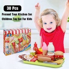 30Pcs Play Food Pretend Toys Kitchen Set Pretend Food Children Toy Set For Kids 