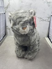 FAO Schwarz Gray Kitty Cat Plush Stripe Sitting 10  W/ Tags Shadow
