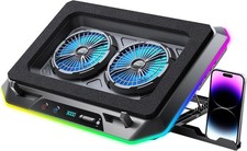 RGB Gaming Laptop Cooling Pad with Dual Turbo Fans