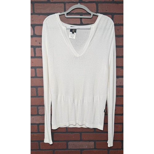 Roberto Cavalli Just Cavalli Knit V-Neck Shirt Top Long Sleeve Mens Lg Y2K VTG