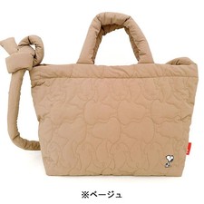 PEANUTS Snoopy ROOTOTE Medium Quilted 0N Shoulder Bag Beige Japan New