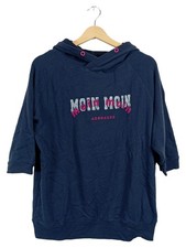 Adenauer & Co. Hoodie Damen Gr. 42 Blau Moin Moin 3/4 Arm Kapuzenpullover