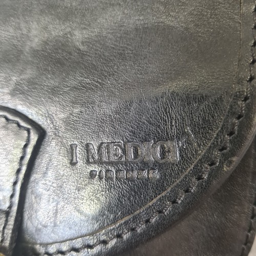 I Medici Firenze Cross Body Saddle Bag 100% Genuine Thick Leather Made In Italy - Foto 3 di 17