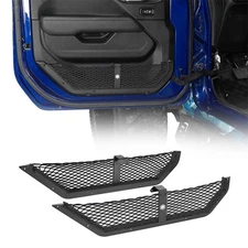 Front Door Pocket Aluminum Storage Mesh Cargo Net for 18-25 Jeep Wrangler JL JT