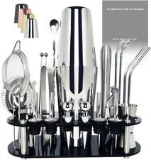 22-Piece Cocktail Shaker Set, 25/20Oz Bartender Kit, Bartending Stainless Steel 