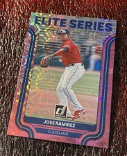 2022 Donruss Elite Series Jose Ramirez Pink Fireworks Sparkle Card #ES-6
