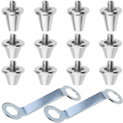 12x Football Studs w/Spanner Metal Football Boots Studs Rugby Studs  Replacement UK - Main Image
