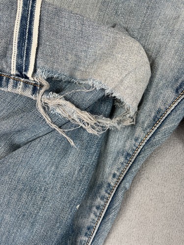 Vintage Lee Rider Buckle Back Selvedge Jeans Men Fits 30x30 Thrashed Destroyed - Picture 6 of 23